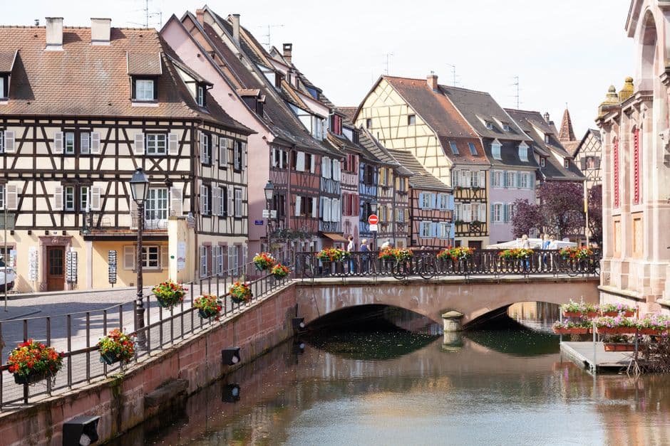Half-timbered village courtyard